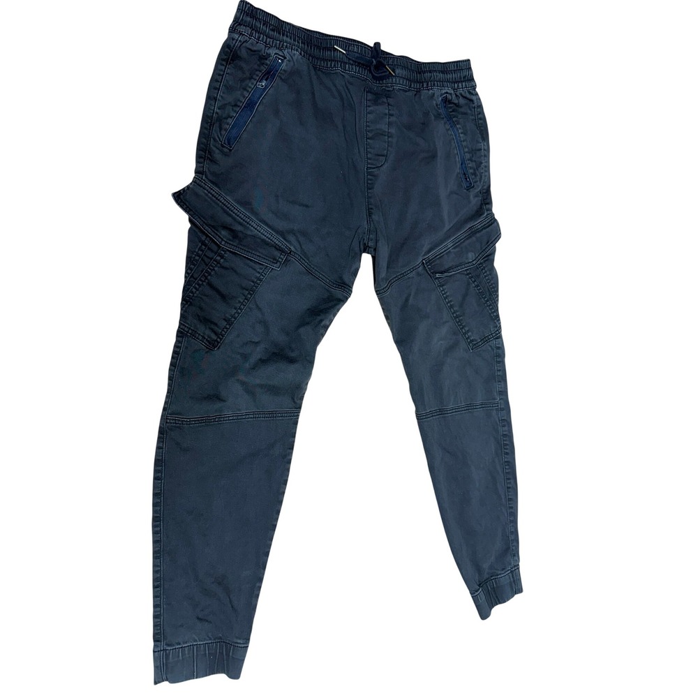 "Hollister" Mens Skinny Jogger Advanced Stretch Cargo Pants Black Large Hip Hop